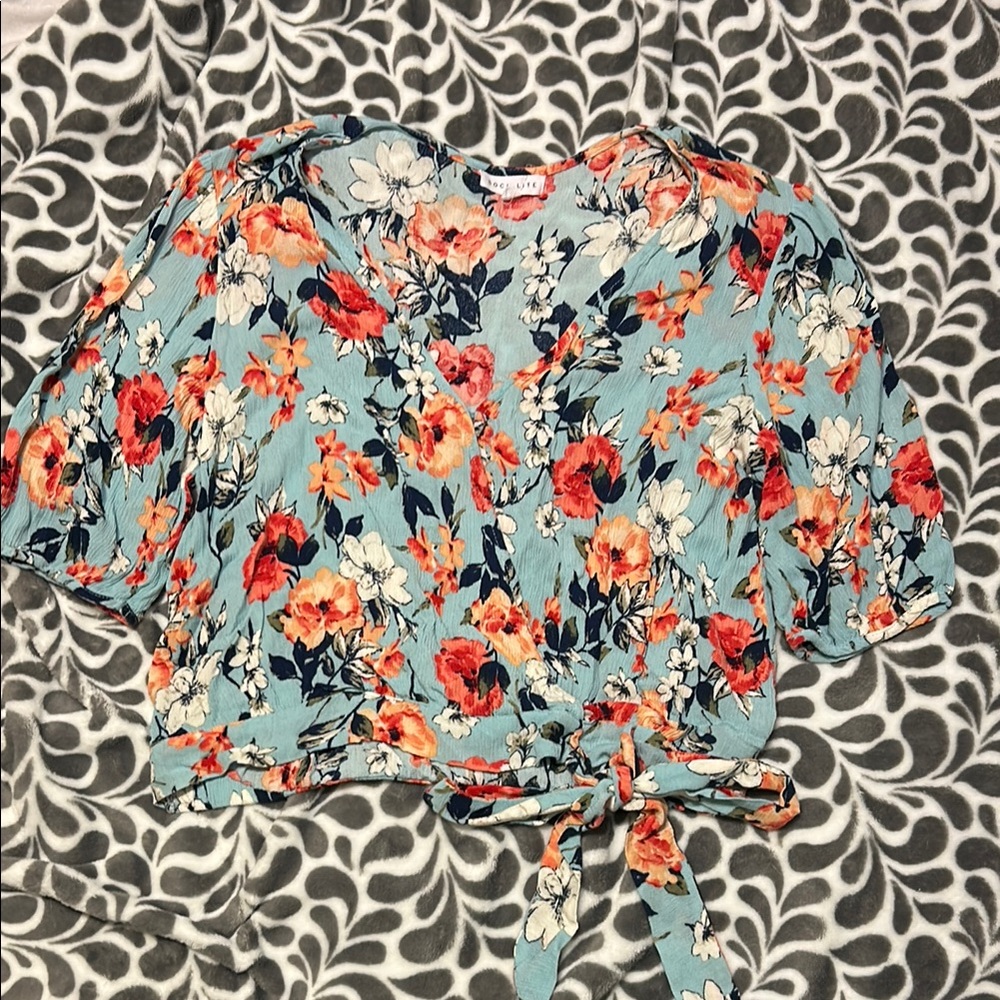 Floral Wrap Top